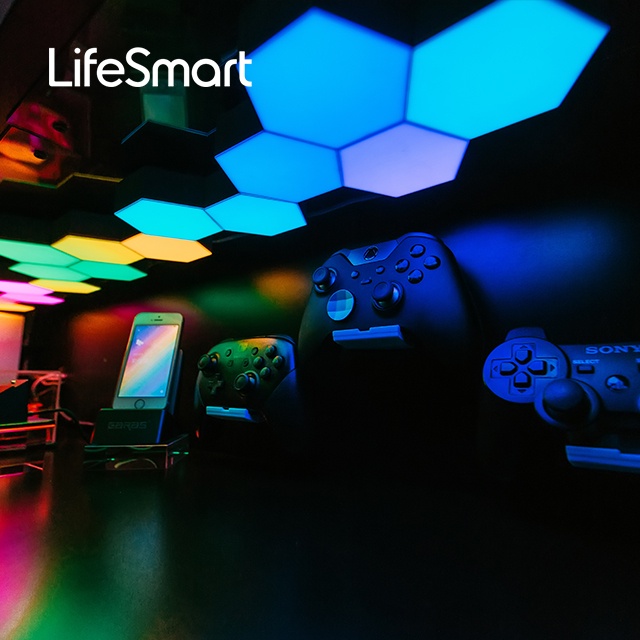 Đèn Led nháy theo nhạc Cololight Plus lục giác LifeSmart, 7 khối lắp ghép thông minh
