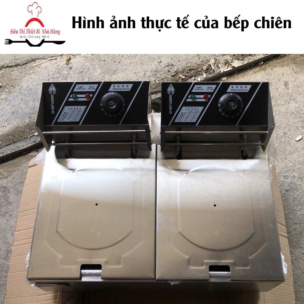 Bếp chiên nhúng đôi điện, bếp chiên gà rán, bếp chiên nhúng 2 ngăn_ Bảo Hành 12 tháng