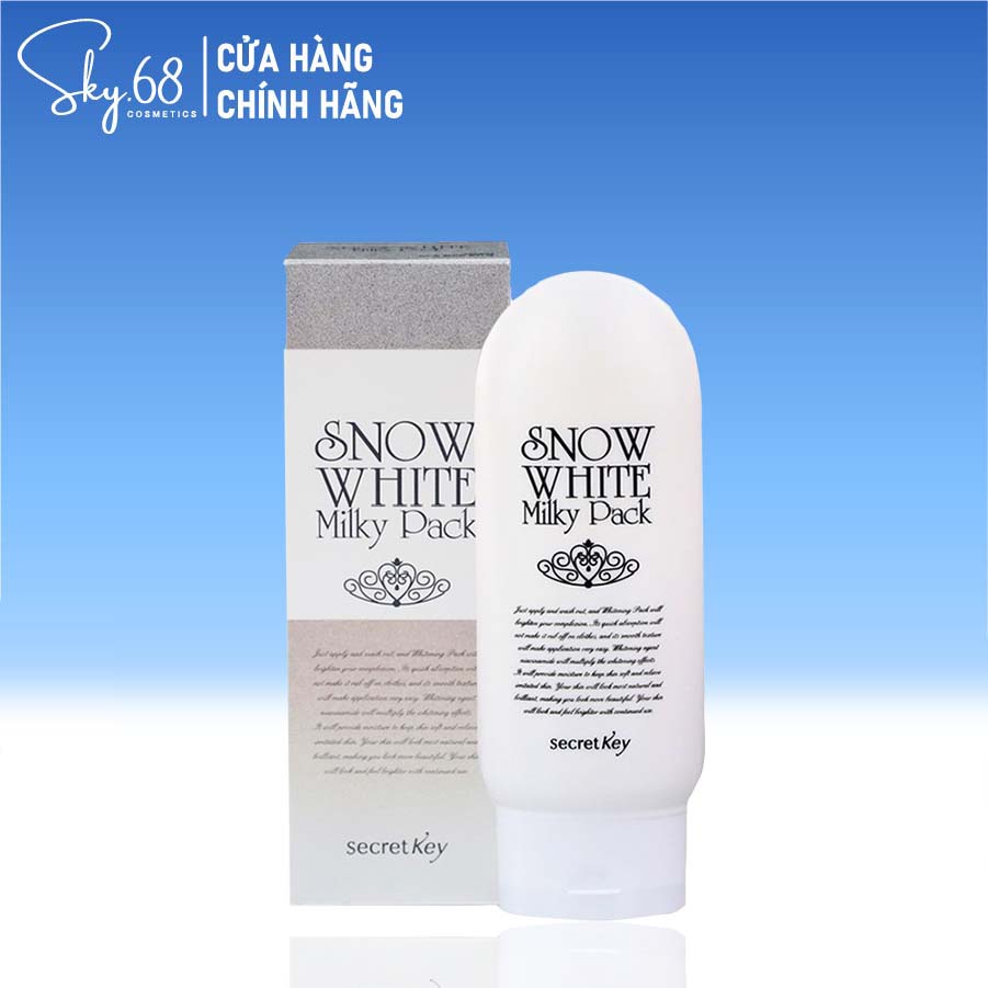 Kem Tắm Làm Trắng Mặt Và Toàn Thân Secret Key Snow White Milky Pack 200g