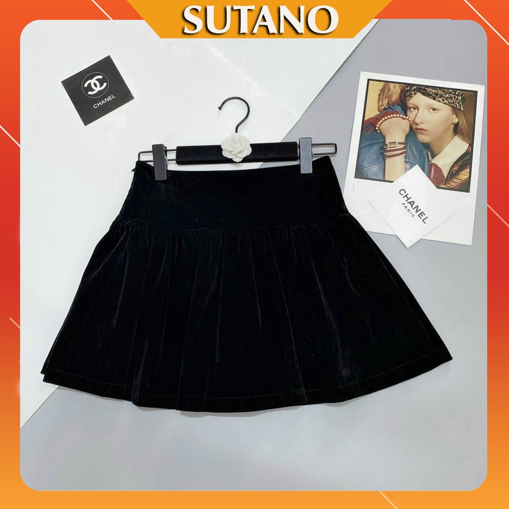 Chân váy nhung trơn-chân váy xòe sang chảnh CV478 SUTANO