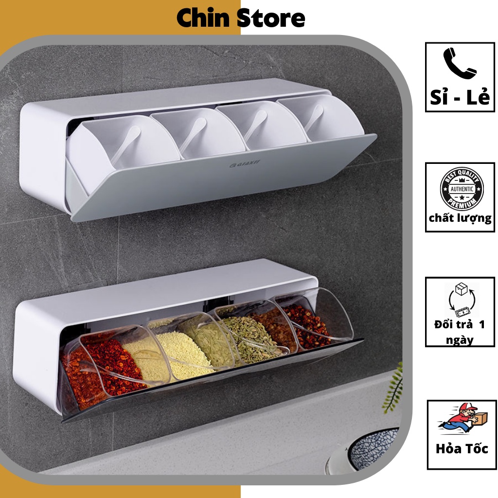 Kệ đựng gia vị treo tường nhà bếp , nhựa PP cao cấp , siêu chịu lực, chống nước, chống ẩm 30*8.5cm