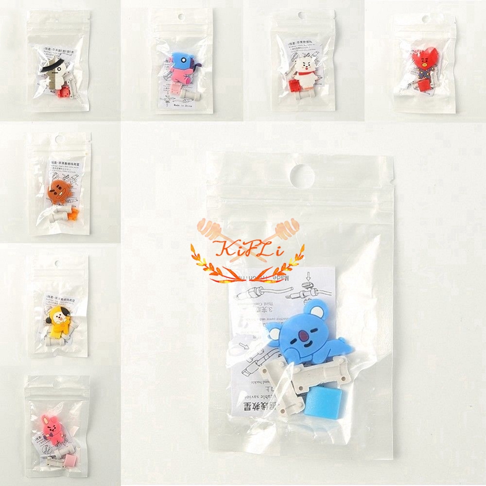 Đầu Bọc Cáp Sạc Dữ Liệu Kiểu Dáng Dễ Thương Dành Cho Fan Hâm Mộ Bt21