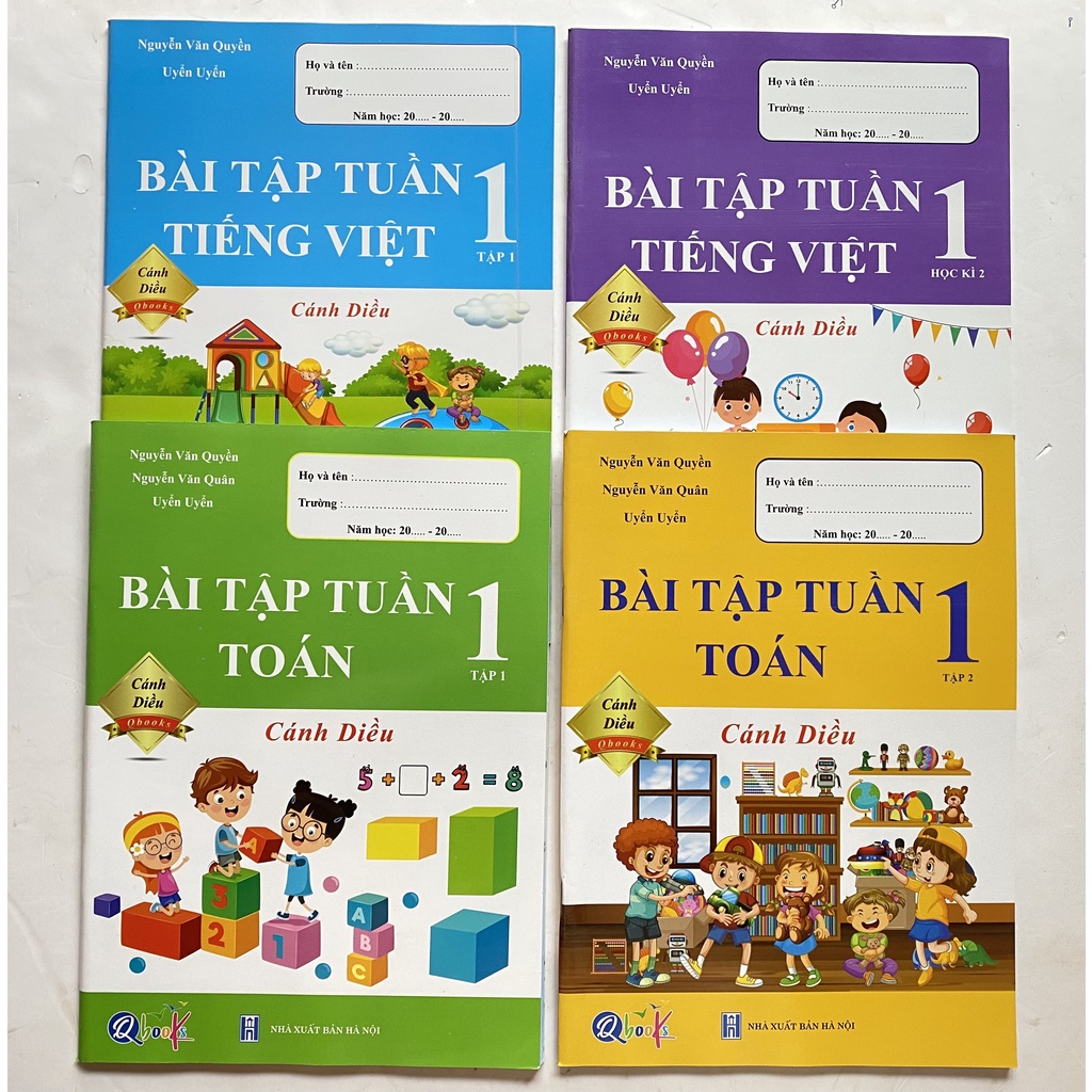Sách - Set 4 Cuốn Bài Tập Tuần Toán Tiếng Việt 1 - Bộ Cánh Diều