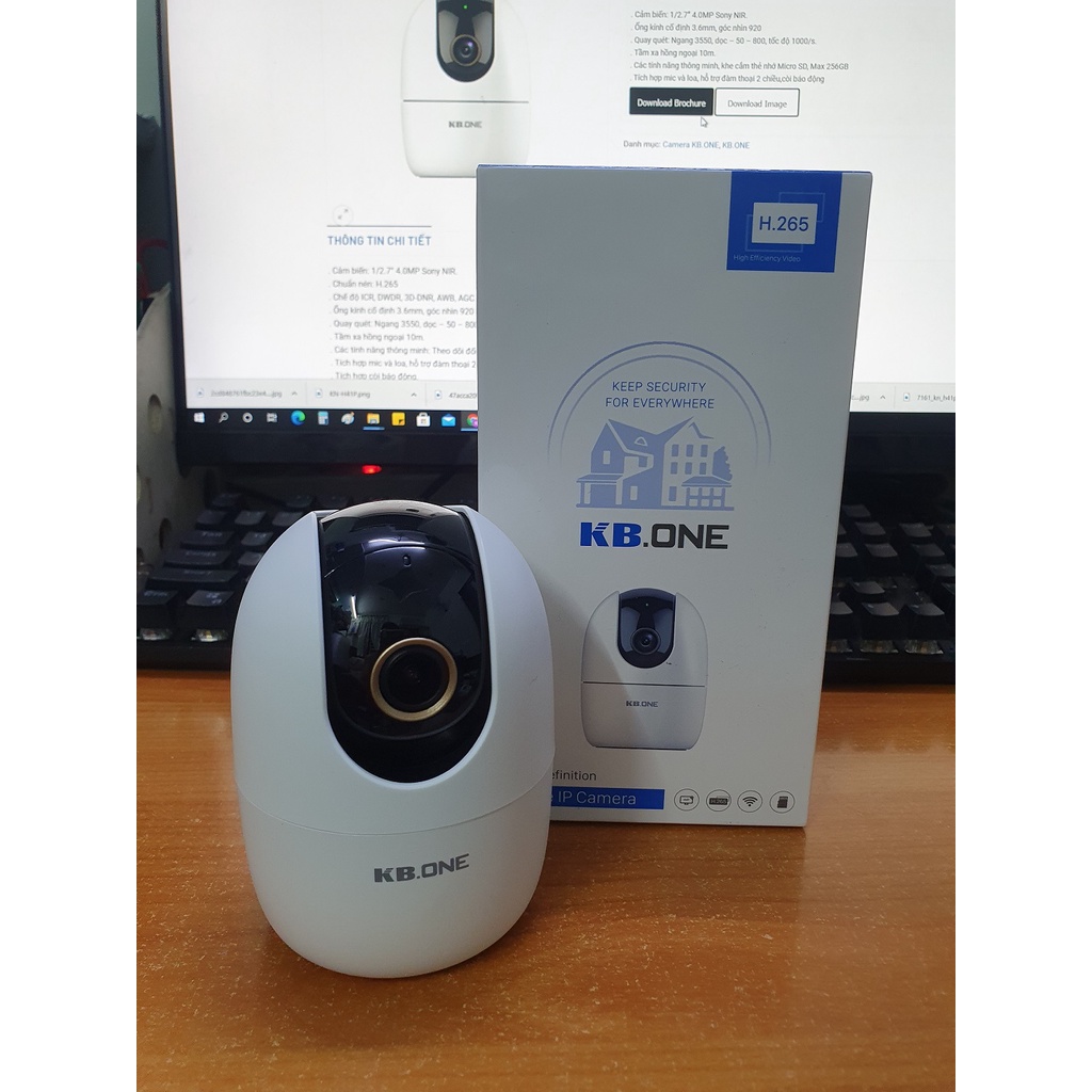 Camera IP Wifi KBONE KN - H41P 4.0MP Siêu Nét, Xoay 360, Âm Thanh 2 Chiều, Tích Hợp Còi Báo Động