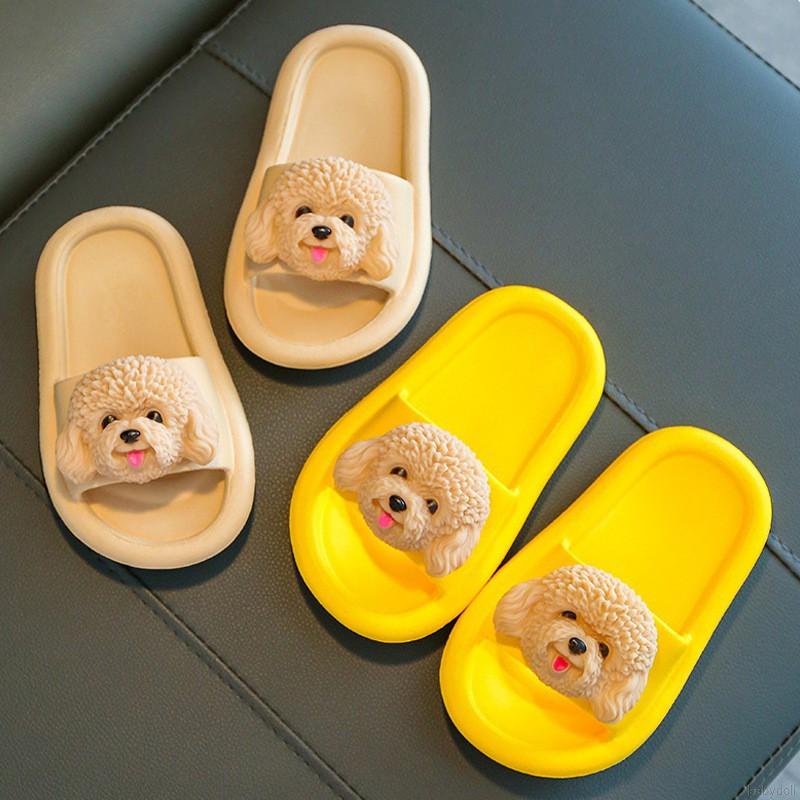 Dép sandal đế mềm đi trong nhà chống trượt thời trang mùa hè hình Teddy dễ thương cho trẻ em
