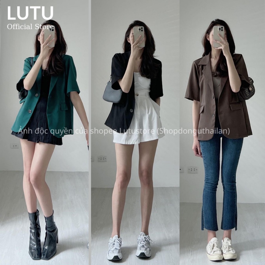 Áo Blazer ngắn tay thời trang Hàn Quốc dễ phối đồ