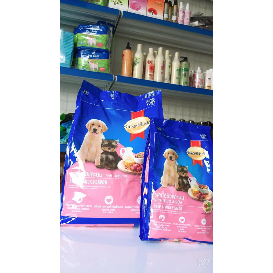 [1.5kg] Hạt SmartHeart Puppy Cho Chó Con Vị Bò & Sữa