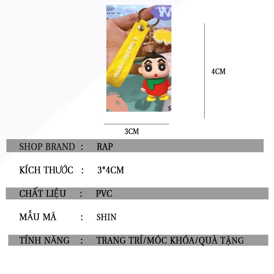 Móc khóa, móc túi hoạt hình Cậu bé Shin Bút Chì khóc nhè dễ thương cute dùng làm quà tặng, dây treo balo, túi xách - Rap