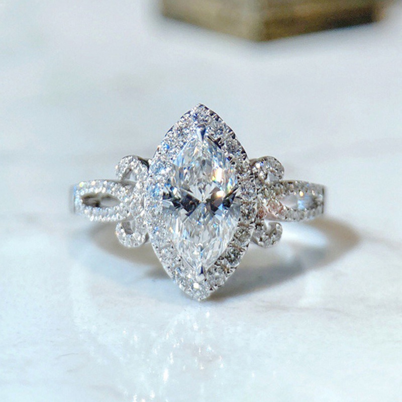 Nhẫn cưới đính đá zircon nhiều màu sang trọng cho nữ