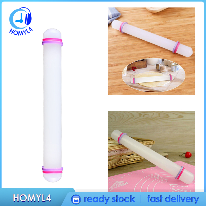 [CAMILA]Rolling Pin, Professional Non Stick Plastic Rolling Pin with Ring Fondant  Roller for Baking Pizza Pie