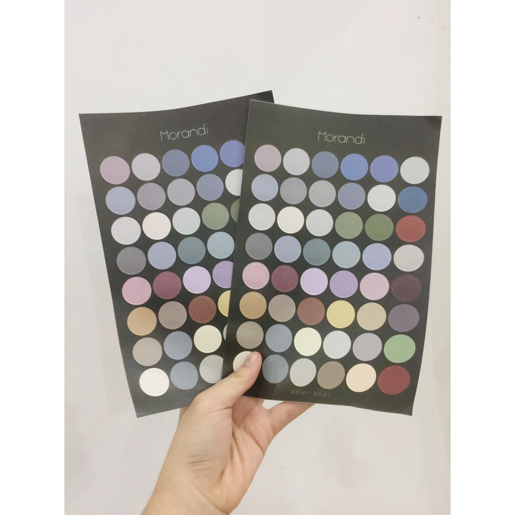 1 Tấm 48 Hình Dán Sticker Tròn Nhiều Màu - Hình Dán Tròn Trang Trí Sổ Toploader