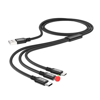 Cáp Sạc 3 Đầu Hoco X14/Micro Usb/Type C-Bh 6 Tháng