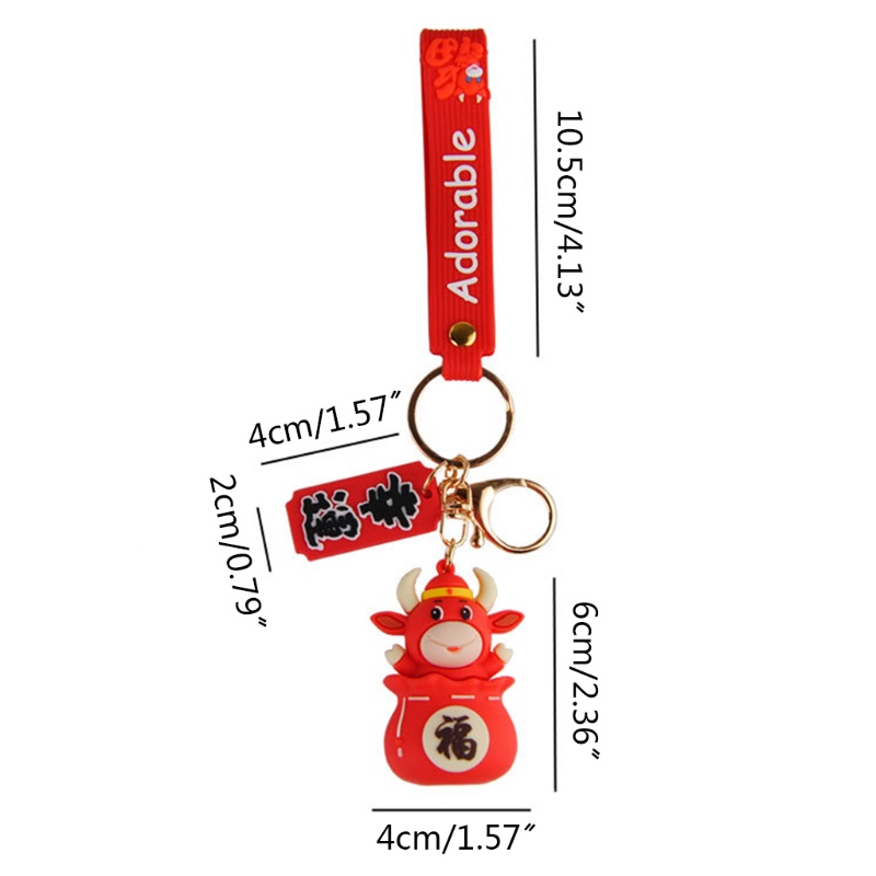 Móc Khóa Hình Bò Sữa Hoạt Hình Đáng Yêu Pu