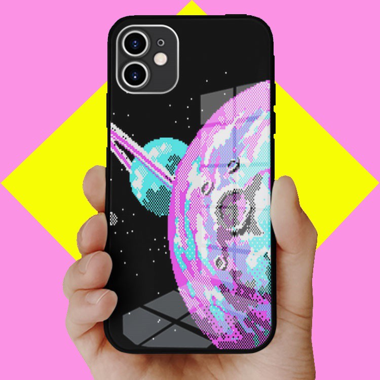 Ốp lưng kính GOGO hành tinh 8bit Iphone 7 - Iphone 12 pro max OK-CYB20210175