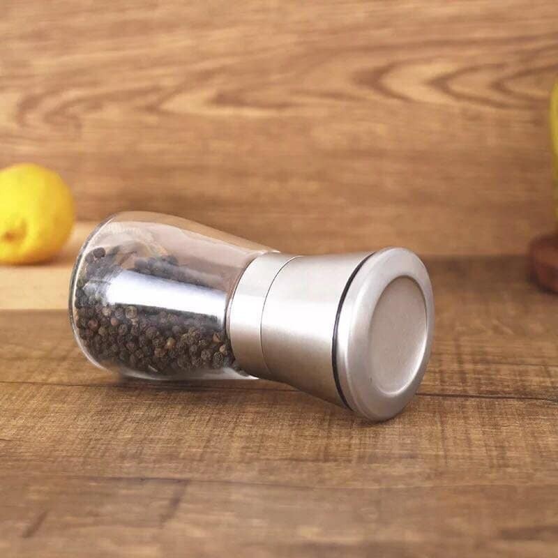 Lọ xay tiêu inox cao cấp nắp kín, hũ đựng tiêu thủy tinh