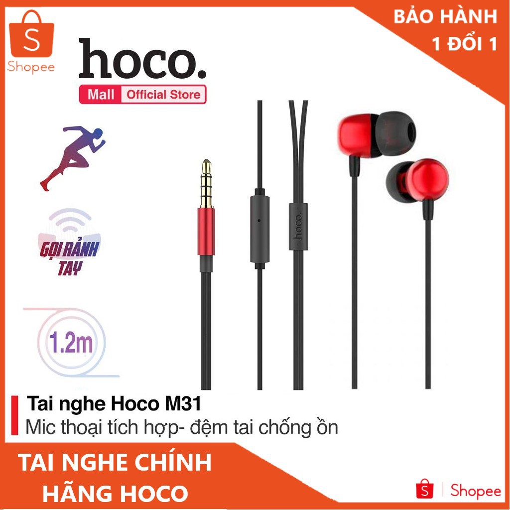 Tai nghe có dây M31 dòng chính hãng - jack cắm 3.5mm Super Bass tương tích cho mọi dòng máy điện thoại