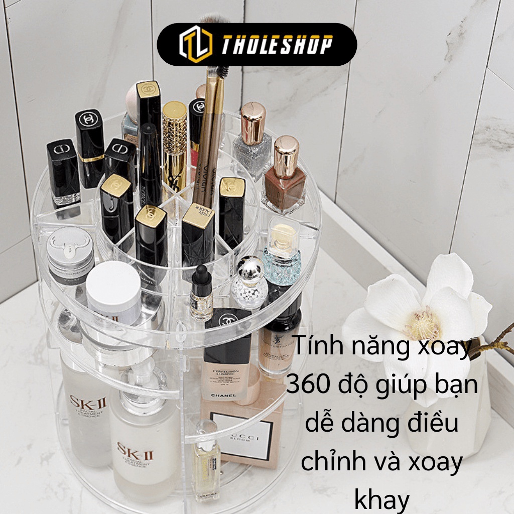 Kệ mỹ phẩm xoay 360   GIÁ VỐN]   Kệ đựng mỹ phẩm thông minh 9241