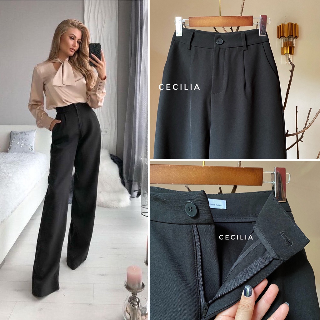 Quần suông CLAUDIA Trousers by CECILIA size XL - màu đen