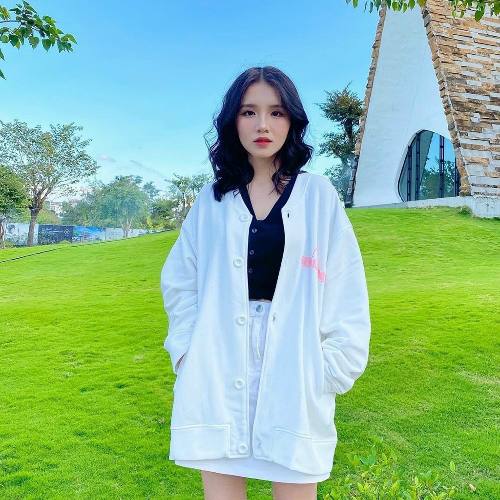 Áo khoác nữ Cardigan in bánh tan chảy nỉ ngoại mềm mịn, áo khoác học sinh cute.