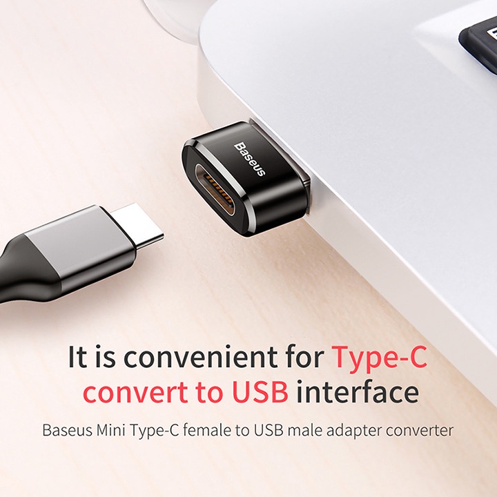 Đầu chuyển đổi Baseus USB sang USB type C OTG cho điện thoại