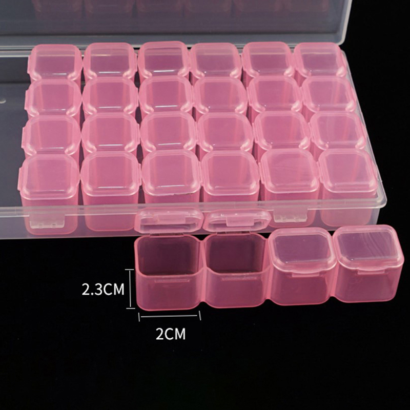 Hộp Đựng Hạt Nhựa 28 Ngăn Nhiều Màu Sắc