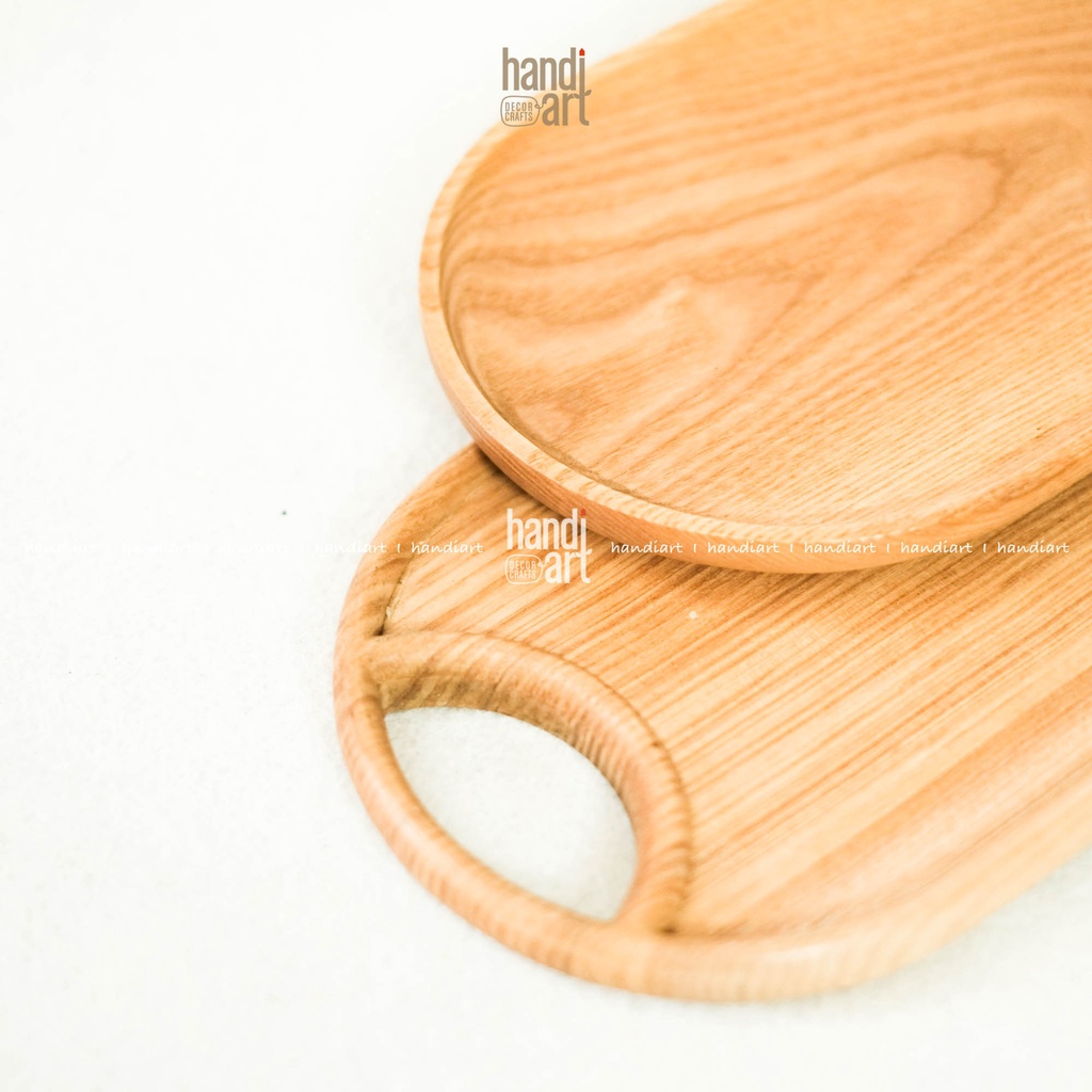 Khay gỗ oval - oval wooden tray