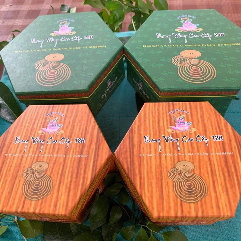 Nhang Vòng 24h CHANH SẢ - 10 vòng/hộp - Nhang sạch Làng Ta