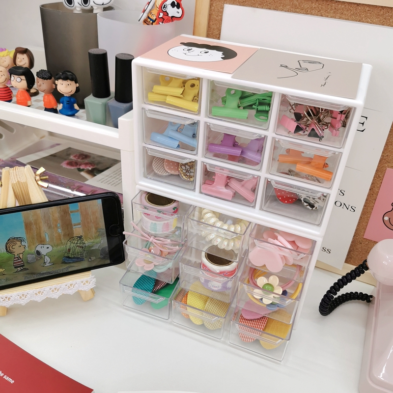 Winzige Stationery Storage Box Hộp Đựng Đồ Trang Điểm Để Bàn Desktop Decor