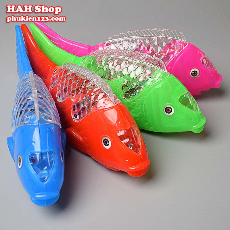 Đồ Chơi Cá Chép Vãy Đuôi Phát Sáng Có Nhạc Và Bánh Chạy Cho Bé Đèn Trung Thu cá chép quà  tặng cho bé