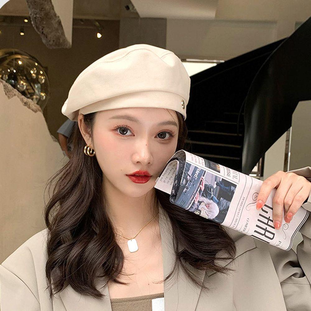 LILYES Mũ Beret Màu Sắc Nhã Nhặn Dành Cho Nữ