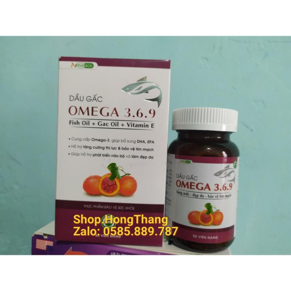 Dầu gấc OMEGA 369 chứa dầu gấc, vitamin sáng mắt, đẹp da, bảo vệ tim mạch hộp 50 viên