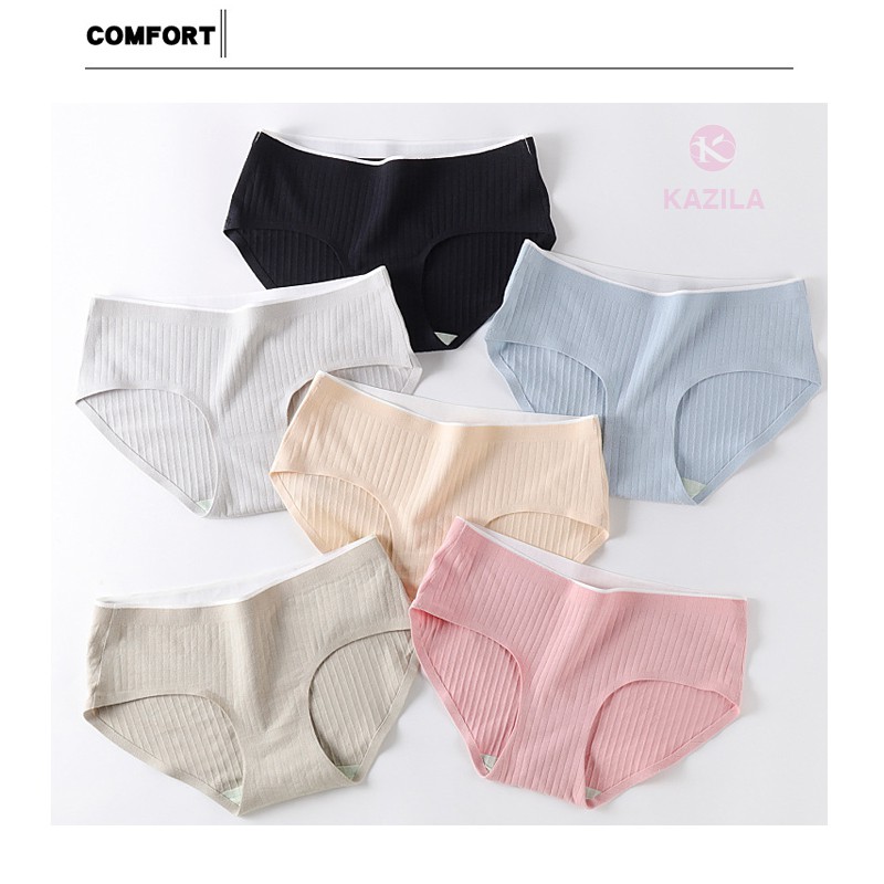 Quần lót nữ cotton cao cấp xuất Nhật, quần chip nữ kẻ sọc cạp ép không viền may siêu thấm Kazila QLH26 | BigBuy360 - bigbuy360.vn