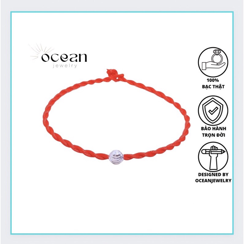Lắc tay , vòng tay ⚡️ MẪU HOT NHẤT 2022 ⚡️ lắc tay bạc nữ mix bi bạc, dây đỏ đeo tay may mắn - OCEANJEWERLY | BigBuy360 - bigbuy360.vn