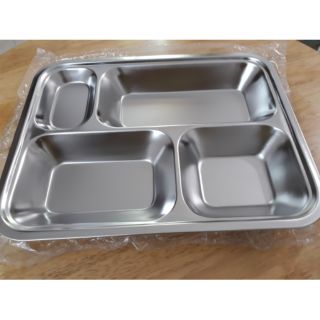 Khay cơm inox 4 ngăn có nắp