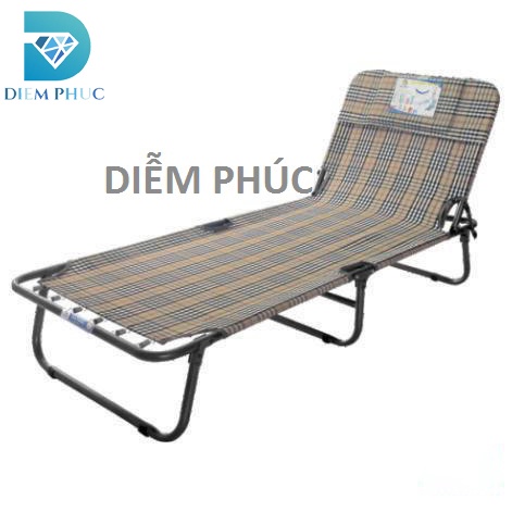 Giường Vải Qui Phúc Cao Cấp 2 Trong 1 Nằm Và Ngồi - Có Gối - Giường Xếp - Giường Bố Diễm Phúc