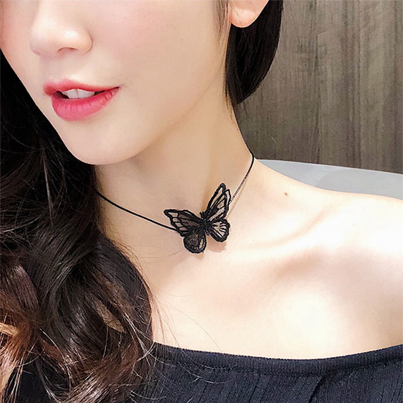 Vòng Cổ Choker Mặt Hình Bướm Thời Trang Cho Nữ