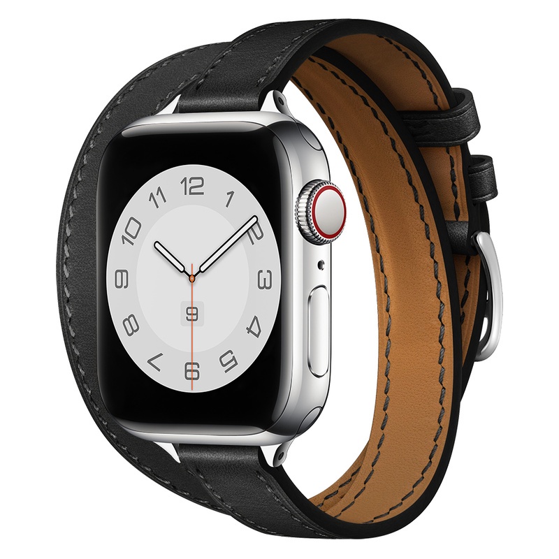 Dây Đeo Đồng Hồ Bằng Da 45mm 41mm 42mm 44mm Series 7 6 Se 5 4 3 2 1 Cho Iwatch 38mm 40mm
