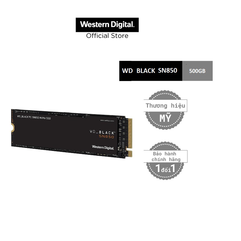  Ổ cứng gắn trong WD Black SN850 SSD 500GB PCIe Gen4 x4, NVMe (WDS500G1X0E) | WebRaoVat - webraovat.net.vn