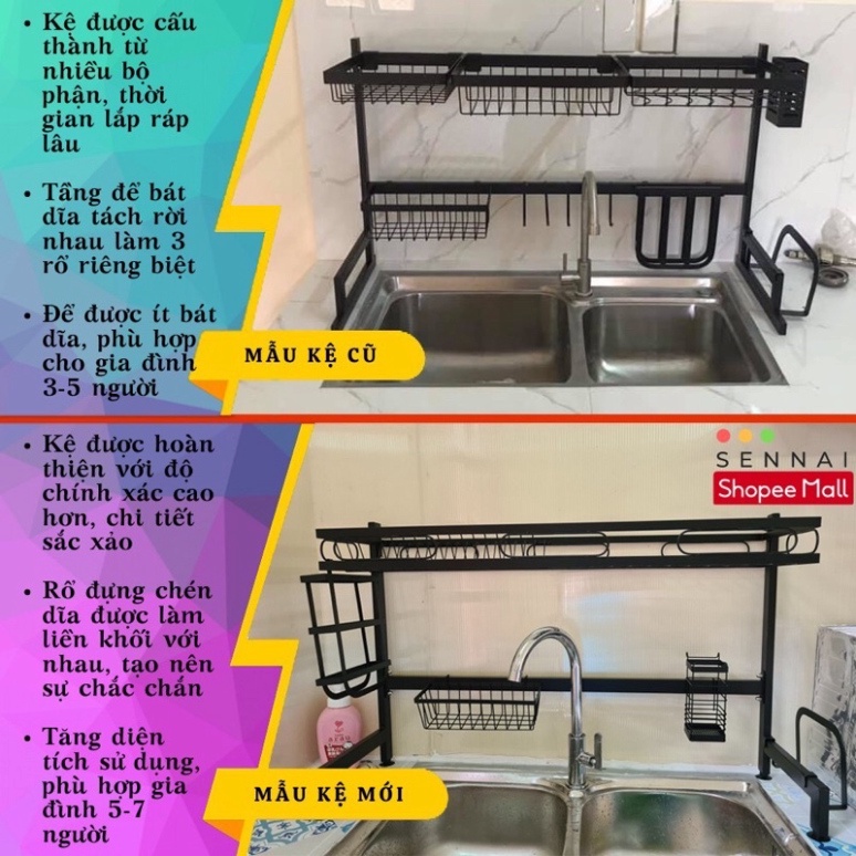 Kệ chén bát đa năng - Giá để chén đũa gác bồn rửa tiện lợi Lochi Store