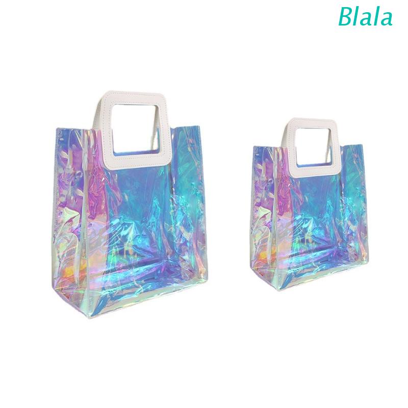 Túi Xách Trong Suốt Nhiều Ngăn Sức Chứa Lớn Màu Cầu Vồng Dùng Khi Đi Tập Gym/Du Lịch/Thể Thao