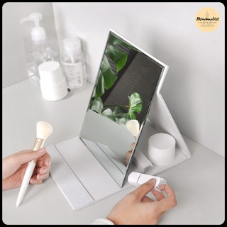 Gương để bàn bọc da màu trắng gấp gọn => Follow shop nhận mã giảm giá