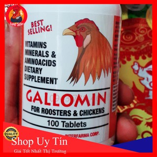 Gallomin Hộp 100 Viên Nguyên Seal - Dinh Dưỡng Không Gây Nóng Chiến Kê
