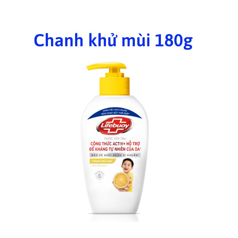 Nước rửa tay Lifebuoy chai 180g đủ màu bảo vệ da tay
