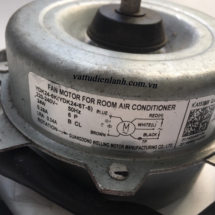 Mô tơ quạt dàn nóng 1HP đến 1.5HP 24W 5 dây ngược chiều - Vật Tư Điện Lạnh