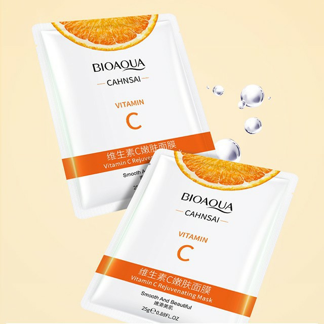 Mặt nạ Bioaqua Vitamin C - Mặt nạ Dưỡng Trắng, Cấp Ẩm, Thải Độc da