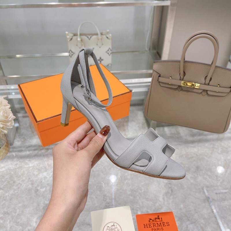 Sandal cao gót 7cm của nữ thương hiệu Hermes HM da thật cao cấp nhiều màu