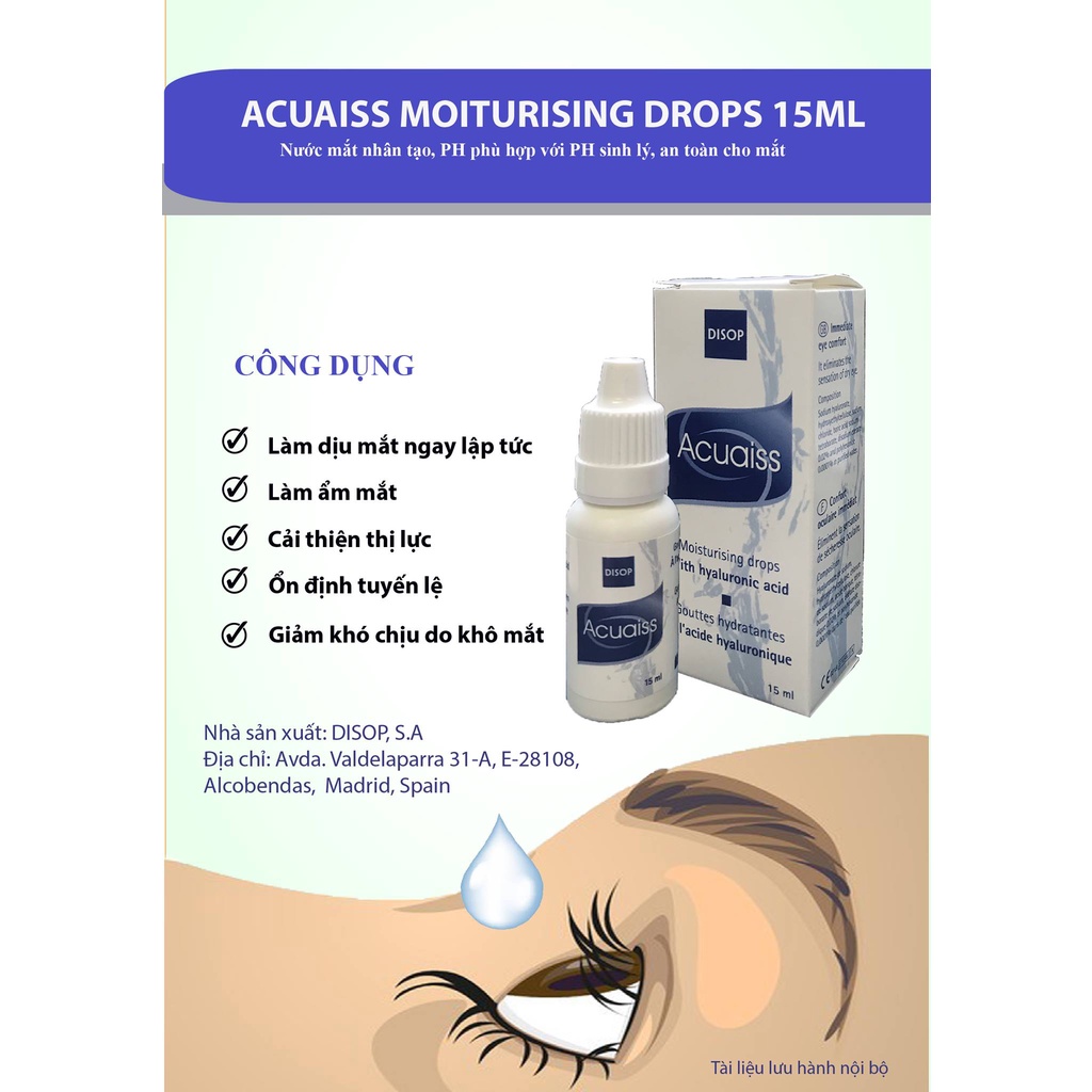 Nước mắt nhân tạo Acuaiss 15 ml