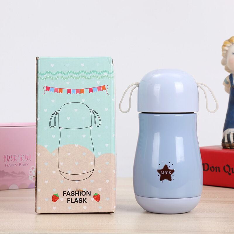 HOTBình giữ nhiệt INOX 304 họa tiết NGÔI SAO MAY MẮN siêu CUTE - An toàn cho bé 200ML