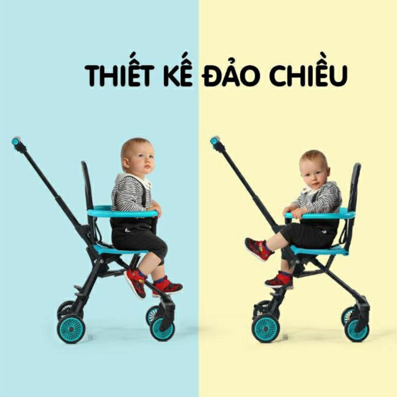 XE ĐẨY CHO BÉ GẤP GỌN XOAY 2 CHIỀU Kinlee CÓ THỂ MANG ĐI SIÊU THỊ, DU LỊCH- XE ĐẢO CHIỀU, GẤP GỌN, THOÁNG LƯNG CHO BÉ