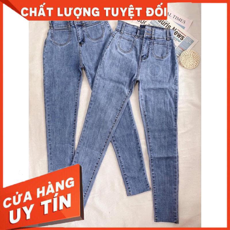 [Mã WASTMAY giảm 15% tối đa 30K đơn 150K] QUẦN JEANS ÔM ĐÁY CAO TÚI U cạp 2 nút- ảnh thật shop chụp | BigBuy360 - bigbuy360.vn